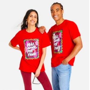 🌺 NWT Latino Heritage Month Red Adult Mas Amor Short Sleeve Tee XS 🌺